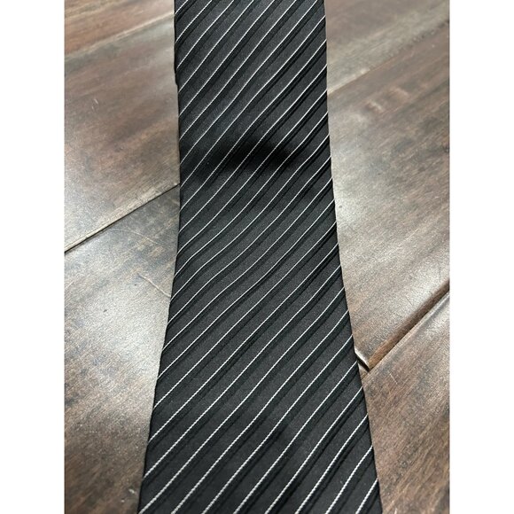 Zara Man Striped Necktie Black White One Size Adjustable Fit Career Office Wear - Picture 3 of 7